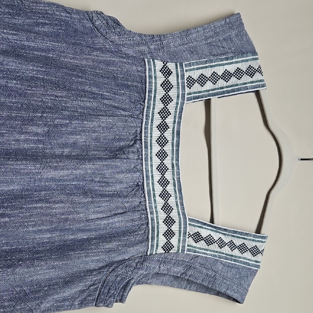 Faherty Organic Cotton Shift Dress Medium Blue Coastal Cottagecore - Picture 8 of 10